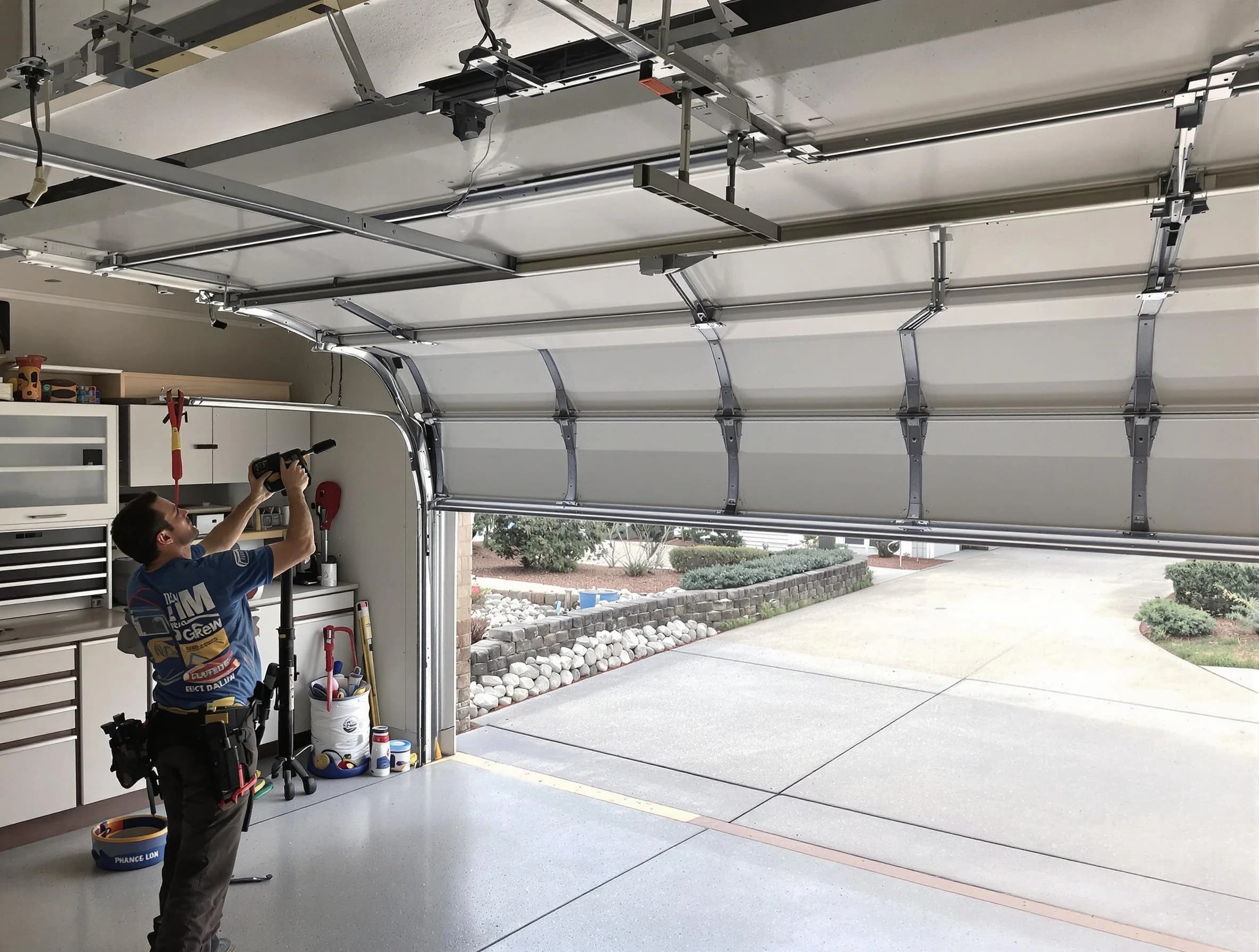 Garage door track repair service by Firestone Garage Door Repair in Firestone