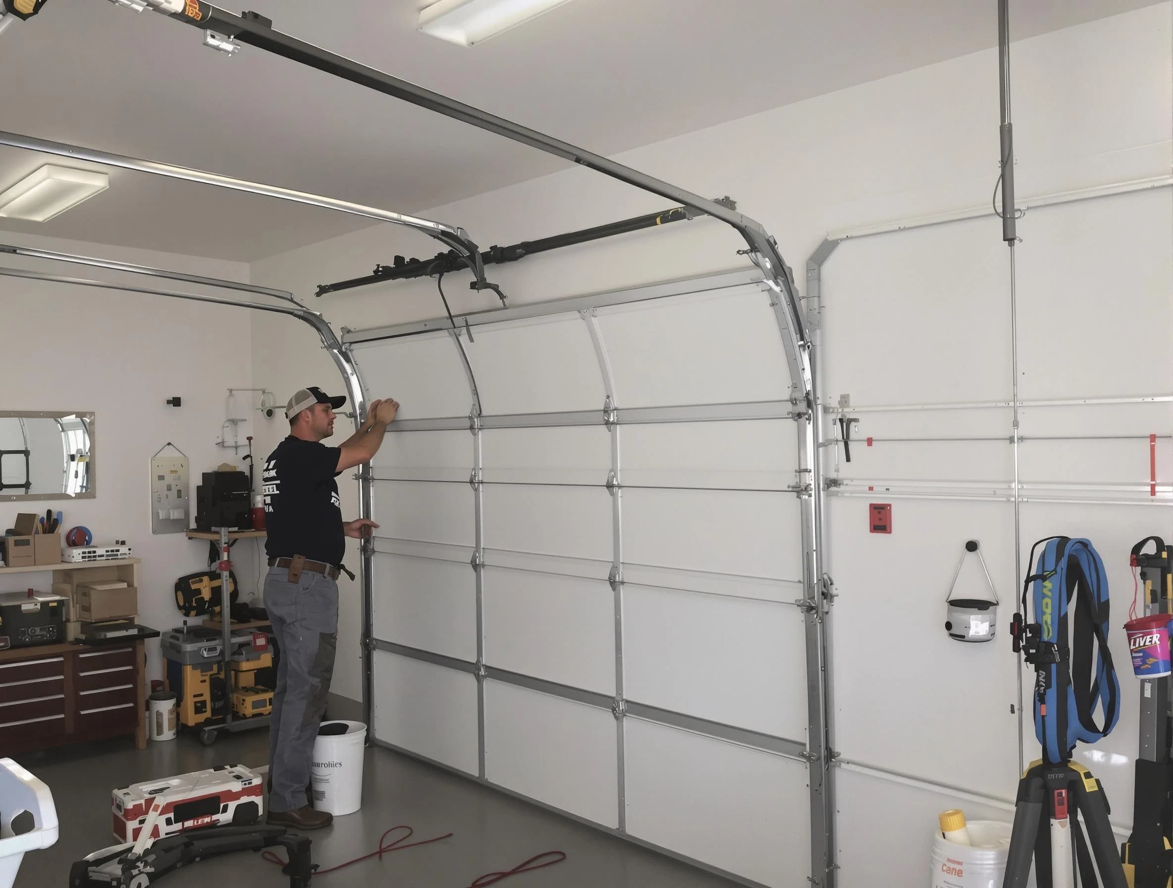 Firestone Garage Door Repair team installing new garage door in Firestone