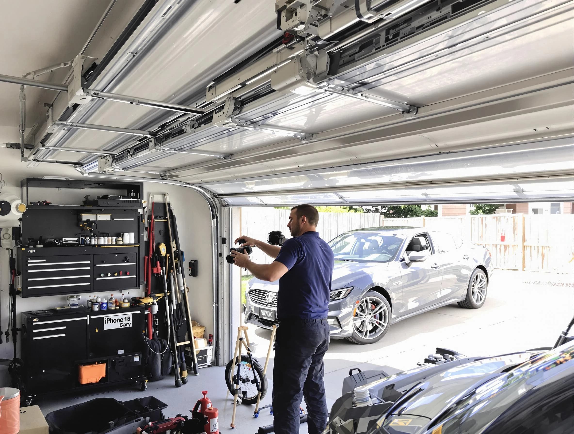 Firestone Garage Door Repair technician fixing noisy garage door in Firestone