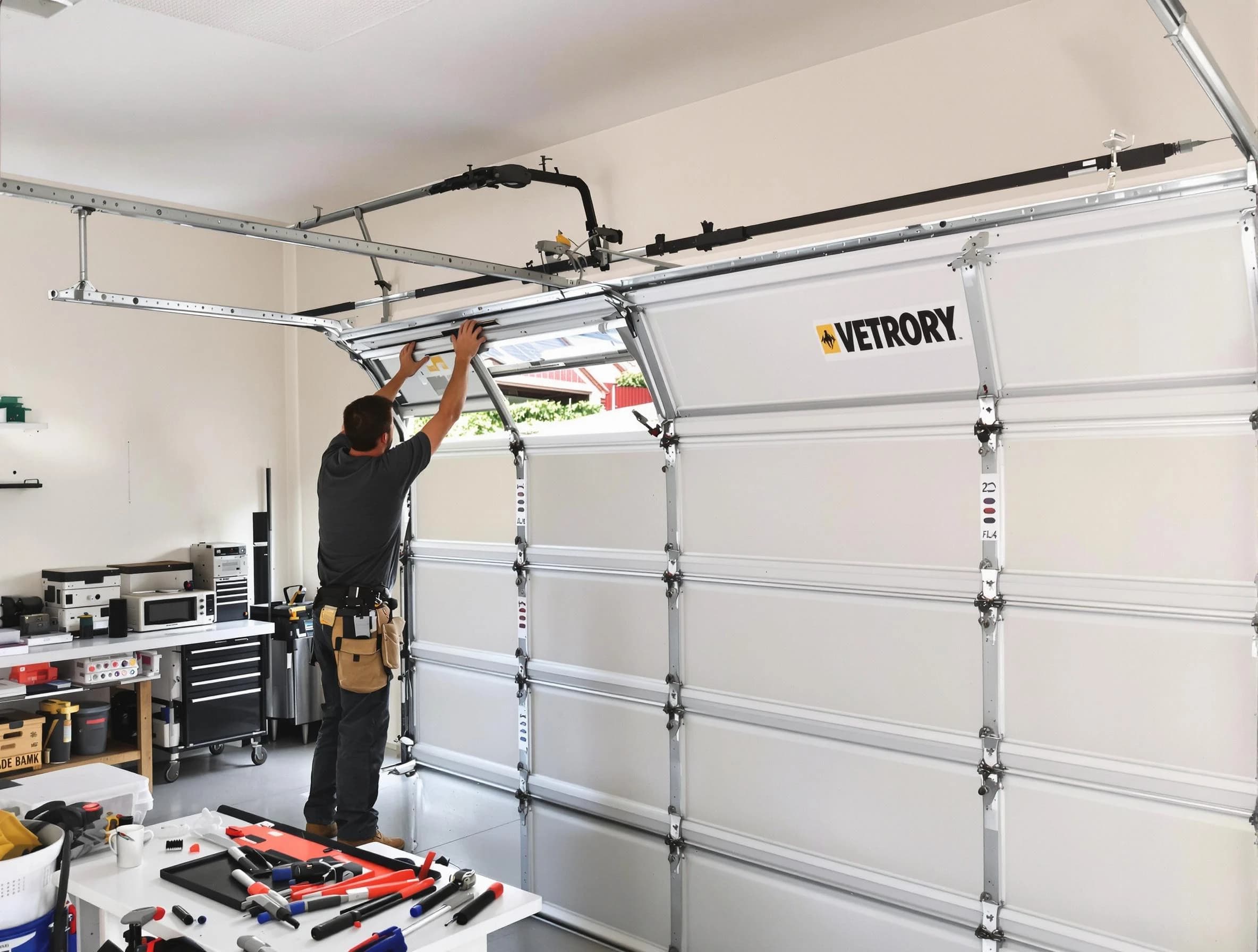 Firestone Garage Door Repair technician performing section replacement in Firestone
