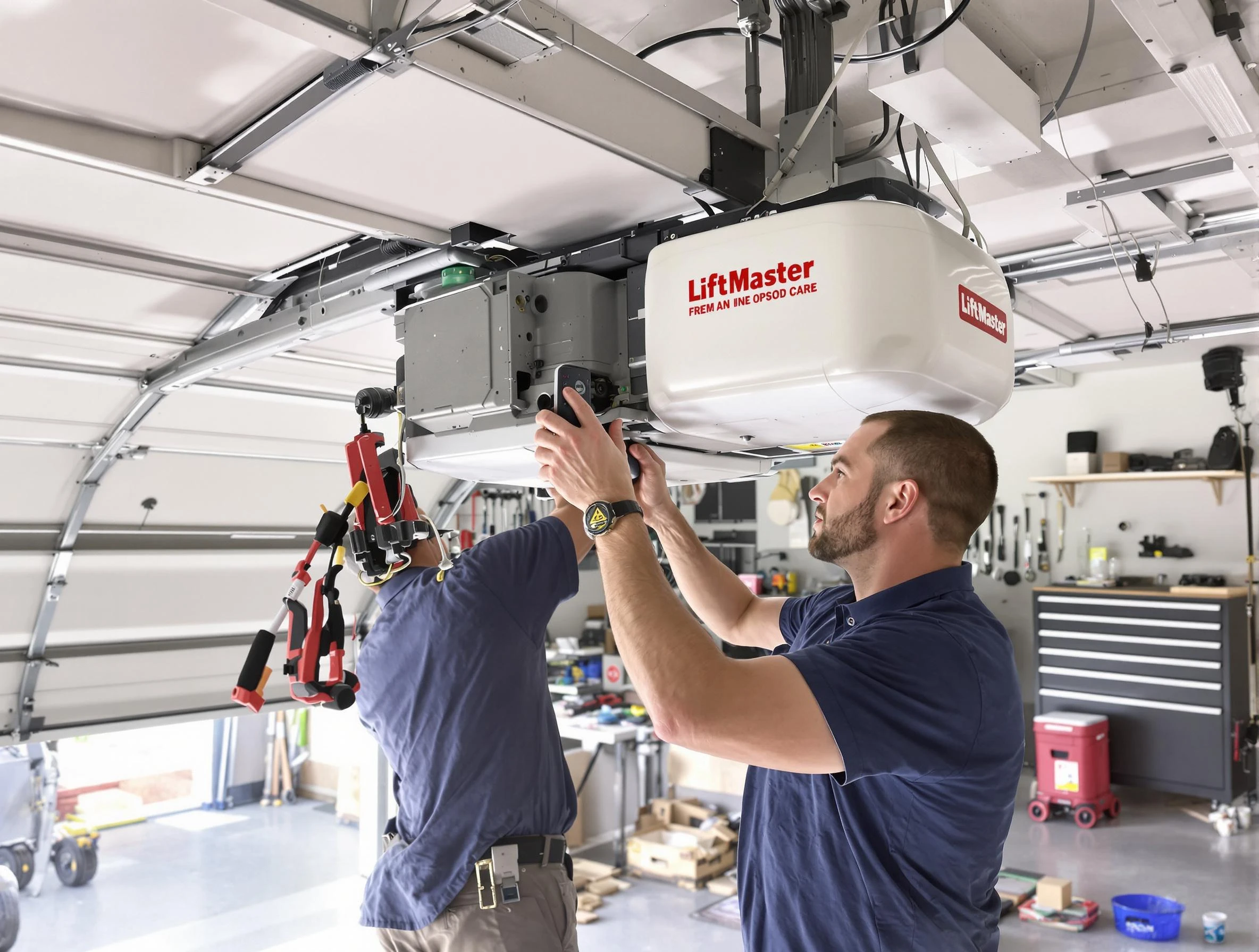 Firestone Garage Door Repair technician performing advanced diagnostics on garage opener in Firestone
