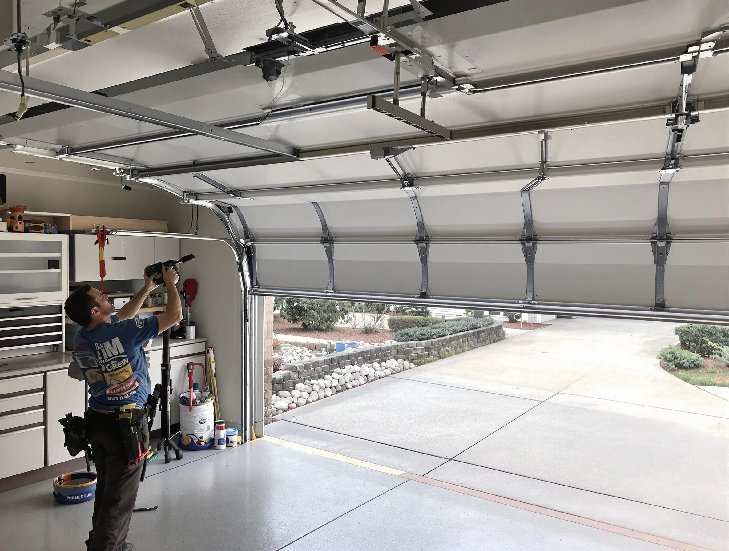 Garage door track repair service by Firestone Garage Door Repair in Firestone